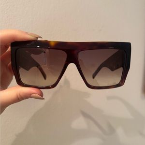 Celine Shield Sunglasses in Tortoise Shell